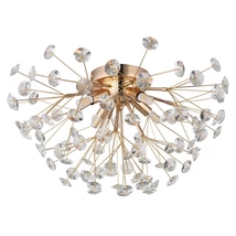 Plafoniera Globo KATRINA metal, cristal, auriu, transparent, G9, 14W, 3000K, 1400Lm - 64135D
