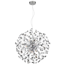 Pendul Globo KATRINA metal, crom, cristal, fumuriu, G9, 31.5W, 3000K, 350Lm - 64135H2C
