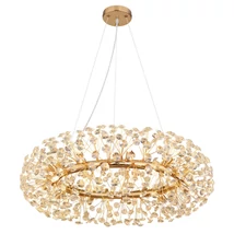 Pendul Globo KATRINA metal, cristal, auriu, transparent, G9, 3.5W, 3000K, 350Lm - 64135H3
