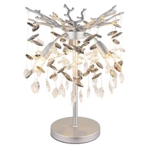 Veioza Globo QUEENA metal, sticla cristal, argintiu, fumuriu, transparent, E14 - 64138TS