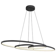 Pendul Globo SPIRA metal, negru, LED, 39W, 2700K-4000K-6500K, 1880lm - 67177-40