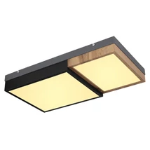 Plafoniera Globo GUNDI metal, lemn, plastic, negru, maro, LED, 3000K, 30W, 1600lm - 67286-30