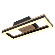Plafoniera Globo BEATRIX metal, lemn, plastic, negru, maro, LED, 3000K, 12W, 600lm - 67297D1