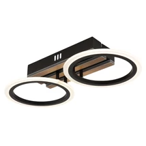 Plafoniera Globo BLEVINS metal, lemn, plastic,  negru, maro, alb, LED, 15W, 3000-4200-6000K, 880Lm - 67360D2