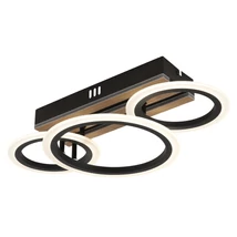 Plafoniera Globo BLEVINS metal, lemn, plastic,  negru, maro, alb, LED, 21W, 3000-4200-6000K, 1210Lm - 67360D3