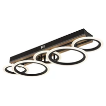 Plafoniera Globo BLEVINS metal, lemn, plastic,  negru, maro, alb, LED, 34W, 3000-4200-6000K, 1750Lm - 67360D4