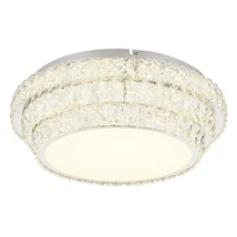 Plafoniera Globo KLARA metal, cristal, crom, transparent, LED, 48W, 380-3400lm, 2700K-6000K - 68157-48