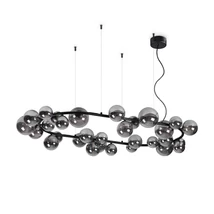 Pendul IdealLux PERLAGE SP30 NERO metal, sticla, negru, fumuriu, G9, 3000K, 3W, 370lm - 296753
