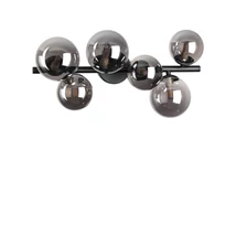 Plafoniera IdealLux PERLAGE PL6 metal, sticla, negru, fumuriu, G9 - 309262