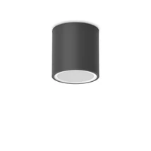 Plafoniera exterior Ideallux TECHO PL1 ROUND D09 NERO metal, sticla, negru, transparent, GU10, IP54 - 318141