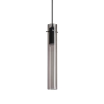 Pendul Ideallux FLAM SP FUME' metal, sticla, negru, fumuriu, LED, 10W, 900lm, 3000K - 321042