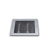 Spot incastrabil in sol IdealLux TAURUS PT ACCENT SQUARE metal, sticla, gri, transparent, LED, 3000K, 14W, 1300lm, IP67 - 325682