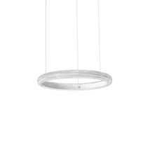 Pendul Ideallux MIRACLE SP D40 metal, acril, alb, transparent, LED, 25W, 3300lm, 3000K - 325804