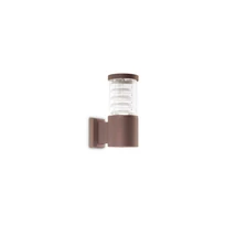 Aplica de perete exterioara IdealLux TRONCO AP1 metal, sticla, cafeniu, transparent, E27, IP44 - 326962