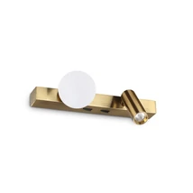 Aplica de perete Ideallux PING PONG AP OTTONE metal, acril, alama, satinat, LED, 6W, 600lm, 3000K - 336671