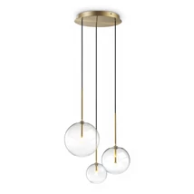 Pendul IdealLux EQUINOXE metal, sticla, alama, chihlimbar, transparent, G4 - 339702