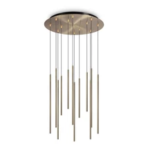 Pendul Ideallux FILO SP12 OTTONE metal, alama. LED, 19W, 2050lm, 2700K - 341101