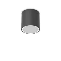 Plafoniera exterior Ideallux TECHO PL1 ROUND D15 NERO metal, sticla, negru, transparent, GU10, IP54 - 342719