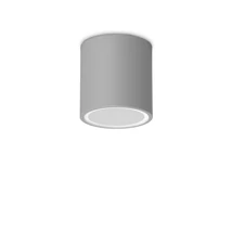 Plafoniera exterior Ideallux TECHO PL1 ROUND D09 GRIGIO metal, sticla, gri, transparent, GU10, IP54 - 342726