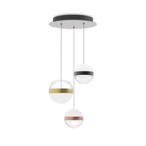 Pendul Ideallux GALAXY SP3 metal, acril, negru, transparent, LED, 29W, 2800lm, 3000K - 342993