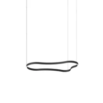 Pendul Ideallux WAVES-2 SP NERO metal, negru, LED, 45W, 6350lm, 3000K - 345246