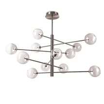 Pendul Ideallux EQUINOXE SP12 FUME' SFUMATO metal, sticla, crom, fumuriu, G4 - 345390