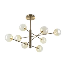 Pendul Ideallux EQUINOXE SP8 AMBRA SFUMATO metal, sticla, alama, chihlimbar, G4 - 345420