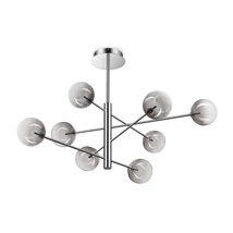 Pendul Ideallux EQUINOXE SP8 FUME' SFUMATO metal, sticla, crom, fumuriu, G4 - 345437