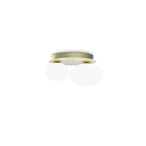 Plafoniera Ideallux NINFEA AP2 OTTONE metal, sticla, alama, alb, G9 - 346533