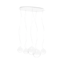 Pendul Ideallux MAPA CLEAR SP5 OPAL metal, sticla, crom, E27 - 346632