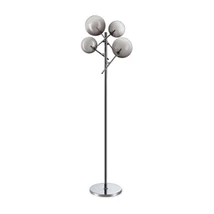 Lampadar Ideallux EQUINOXE PT4 FUME' SFUMATO metal, sticla, crom, fumuriu, G4 - 348292