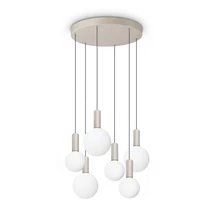 Pendul IdealLux ODEON metal, sticla, alb, LED, 39W, 3000k, 5500Lm - 349237