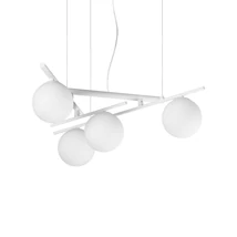 Pendul IdealLux ATLAS metal, sticla, alb, G9 - 352046
