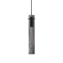 Pendul IdealLux FLAM SP FUME' RIGATO metal, sticla, negru, fumuriu, LED, 10W, 3000K, 900Lm - 353883