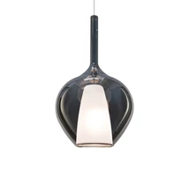 Pendul IdealLux KALIQUE metal, sticla, crom, fumuriu, E27 - 359465