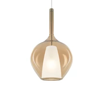 Pendul IdealLux KALIQUE metal, sticla, crom, chihlimbar, E27 - 359526