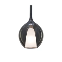 Pendul IdealLux KALIQUE metal, sticla, crom, fumuriu, E27 - 359618