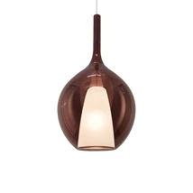 Pendul IdealLux KALIQUE metal, sticla, crom, cupru, E27 - 359663