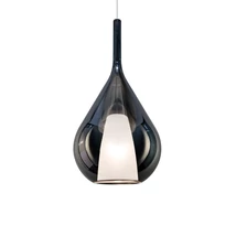 Pendul IdealLux KALIQUE metal, sticla, crom, fumuriu, E27 - 359724