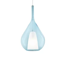 Pendul IdealLux KALIQUE metal, sticla, crom, albastru, E27 - 359816