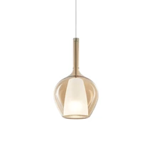 Pendul IdealLux KALIQUE metal, sticla, crom, chihlimbar, E27 - 359885