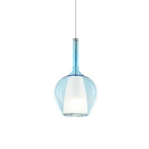 Pendul IdealLux KALIQUE metal, sticla, crom, albastru, E27 - 359960