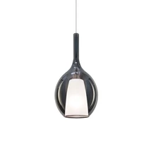 Pendul IdealLux KALIQUE metal, sticla, crom, fumuriu, E27 - 359984
