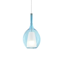 Pendul IdealLux KALIQUE metal, sticla, crom, albastru, E27 - 360041