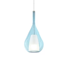 Pendul IdealLux KALIQUE metal, sticla, crom, albastru, E27 - 360089