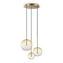 Pendul IdealLux EQUINOXE metal, sticla, alama, chihlimbar, transparent, G4 - 364827