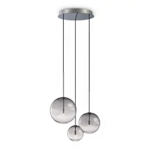 Pendul IdealLux EQUINOXE metal, sticla, crom, fumuriu, G4 - 364834