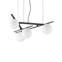 Pendul IdealLux ATLAS metal, sticla, negru, alb, G9 - 365091