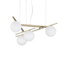 Pendul IdealLux ATLAS metal, sticla, auriu, alb, G9 - 365107