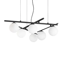 Pendul IdealLux ATLAS metal, sticla, negru, alb, G9 - 365114